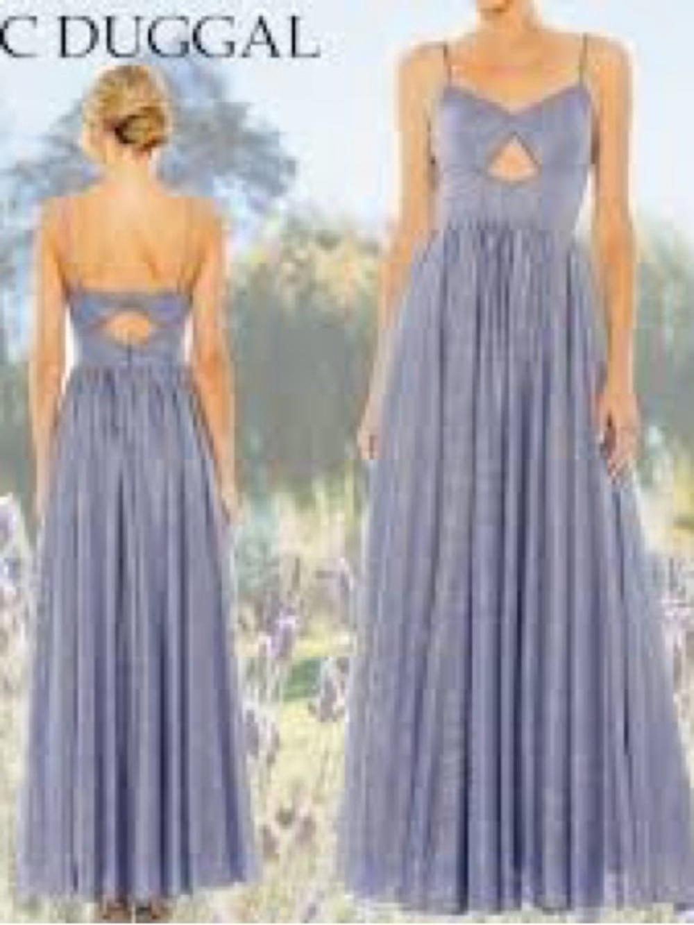 IEENA for Mac Duggal 49738 Slate Blue Cutout Gown NWT Size 16 Formal Prom Dress